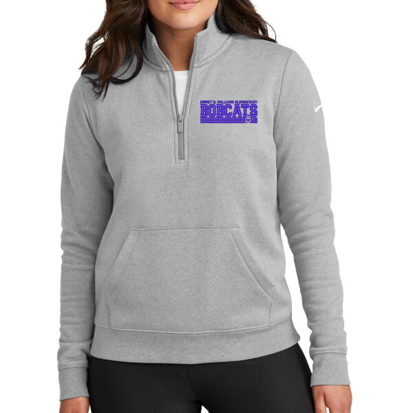 Nike Ladies Club Fleece Sleeve Swoosh 1/2-Zip - Embroidered Logo Thumbnail